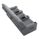 Ver mais imagens de Poltrona do Papai Reclinável Sala de Cinema Movie 3 Lugares Manual Baú USB Linho Cinza Gran Belo Mov