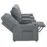 Poltrona do Papai Reclinável Sala de Cinema Movie 3 Lugares Manual Baú USB Linho Cinza Gran Belo Mov - 6