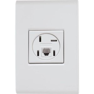 Conjunto 4 X 2 com 1 Tomada Telefone 4p e Rj11 Liz Branco - Tramontina
