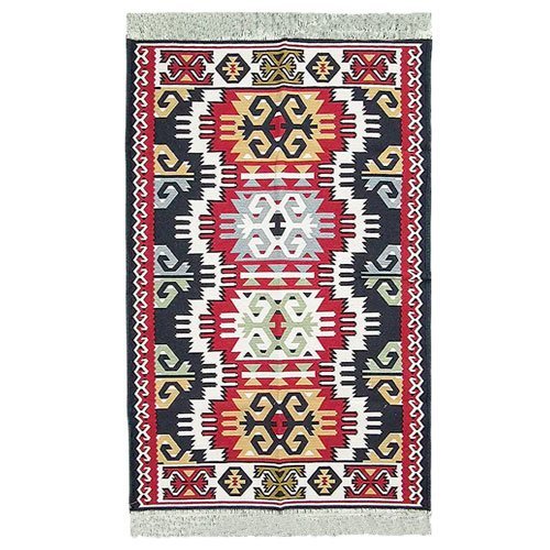 Tapete para Hall de Entrada e Sala Quarto Turco Kilim Dupla Face - 120x180cm