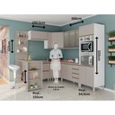 Ver imagem 2 de Armário de Cozinha Completa 10 Peças com Vidro Tampo e Bancada Pérola Luciane Móveis