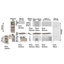 Ver imagem 3 de Armário de Cozinha Completa 10 Peças com Vidro Tampo e Bancada Pérola Luciane Móveis