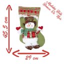 Ver imagem 2 de Bota Meia Enfeite Natal Tecido Boneco De Neve 45cm