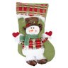 Bota Meia Enfeite Natal Tecido Boneco De Neve 45cm - 1