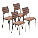 Ver imagem 1 de Conjunto Kit 4 Cadeiras Cozinha Jantar Almofadada Sisal