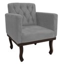 Ver imagem 4 de Kit Diva Recamier Juliana 185cm Lado Direito e 01 Poltrona Classic Suede Cinza - Amarena Móveis