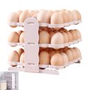 Ver imagem 1 de Porta Ovos Suporte 60 Ovos Organizador 3 Andares Guarda Ovo Geladeira Restaurante Dobravel Mesa Banc