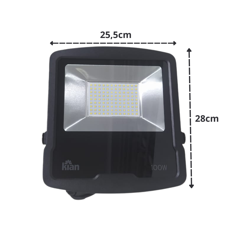 Refletor Projetor LED 100w Pro G3 Preto 6500k IP65 Kian - 4