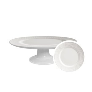 Boleira Split White Média 29cm em Cerâmica Alleanza