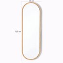 Ver imagem 3 de Espelho Oval Shay Grande 120cm x 30cm Minimalista com Moldura em Madeira Tauari Casavee