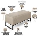 Ver imagem 4 de Puff Decorativo Para Sala de Estar Cléo W01 Base de Ferro 90 cm Linho Bege - Lyam Decor