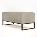 Ver imagem 7 de Puff Decorativo Para Sala de Estar Cléo W01 Base de Ferro 90 cm Linho Bege - Lyam Decor