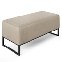 Ver imagem 1 de Puff Decorativo Para Sala de Estar Cléo W01 Base de Ferro 90 cm Linho Bege - Lyam Decor