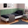 Conjunto Cabeceira Painel Estofada Cama de Solteiro - Verde Menta - 2