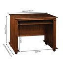 Ver imagem 5 de Escrivaninha de Madeira com Porta Teclado e Pés Torneados - Castanho Envelhecido