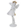 Escultura Decorativa Poliresina Fada Branco e Dourado 24,5x12x9cm - 1