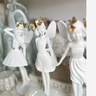 Escultura Decorativa Poliresina Fada Branco e Dourado 24,5x12x9cm - 3