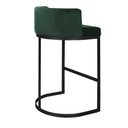 Ver imagem 2 de Banqueta Alta Estofada Estrutura Aço Carbono Belly Ii Base Preto 75cm Suede Verde
