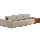 Ver imagem 1 de Sofá Ilha Modular para Sala 312cm com Puff Dublin K01 Linho Bege Sintético Caramelo - Lyam Decor