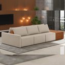 Ver imagem 2 de Sofá Ilha Modular para Sala 312cm com Puff Dublin K01 Linho Bege Sintético Caramelo - Lyam Decor