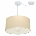 Ver imagem 1 de Lustre Pendente Cilíndrico Com Desvio de Centro Vivare Md-4230 Cúpula em Tecido 50x25cm - Bivolt - A
