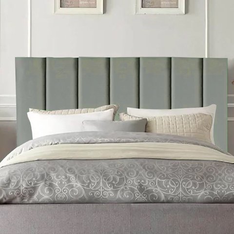 Cabeceira Estofada Cama Box Casal 1,60m Carla Suede Cinza