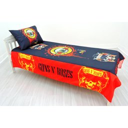 Jogo De Lençol Decorativo E Fronha Solteiro Guns N' Roses, Kit 2 pçs - 2