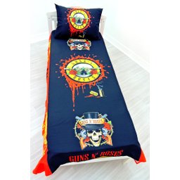 Jogo De Lençol Decorativo E Fronha Solteiro Guns N' Roses, Kit 2 pçs - 3