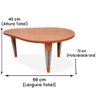 Mesa De Centro Oval Elon Ozki 98 Cm Madeira Eucalipto Cedro Corda Chata Prata - 7
