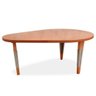 Mesa De Centro Oval Elon Ozki 98 Cm Madeira Eucalipto Cedro Corda Chata Prata - 1