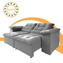 Ver imagem 5 de Estofado Barcelona 2.10m Retrátil e Reclinável Galego Home - Cinza