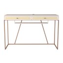 Ver imagem 1 de Escrivaninha New York 120 Cm 2 Gavetas Palhinha Base Metal Laca Branco