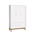Ver imagem 3 de Quarto de Bebê Berço Evolution + Guarda Roupa Infantil 3P e 2g Branco Classic 02 Colchoões