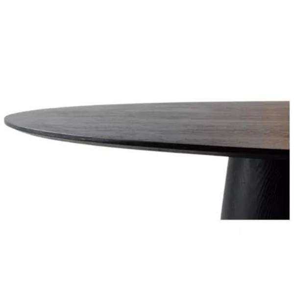 Mesa de Jantar Cone Redonda 120 Cm Base Madeira Ébano Tampo Ébano Linn Design Decor - 3