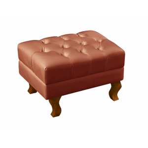 Puff Banqueta Dom Pedro Chesterfield Retangular  Sala, Quarto, Recepção - Couríssimo Marrom