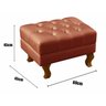 Puff Banqueta Dom Pedro Chesterfield Retangular  Sala, Quarto, Recepção - Couríssimo Marrom - 2