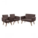 Ver imagem 1 de Conjunto Anabelle 2 Poltronas de 1 Lugar 1 Poltrona 2 Lugares Braço Unidecor Marrom