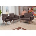 Ver imagem 4 de Conjunto Anabelle 2 Poltronas de 1 Lugar 1 Poltrona 2 Lugares Braço Unidecor Marrom