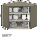 Ver imagem 3 de Armário Aéreo de Canto para Cozinha Lora 79cm 2 Portas MDF Duna-Cristal Casa 812