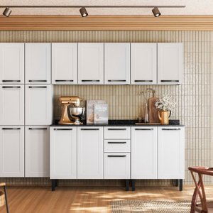 Cozinha Compacta em Aço 5 Peças 16 Portas 2 Gavetas Itatiaia Florença