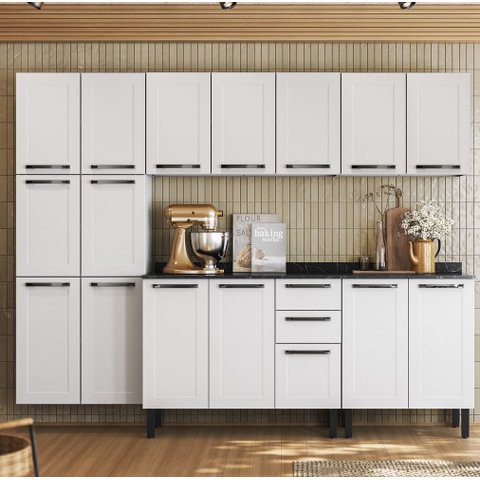 Cozinha Modulada em Aço 5 Peças 16 Portas 2 Gavetas Florença Itatiaia