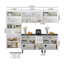 Ver imagem 4 de Cozinha Modulada em Aço 5 Peças 16 Portas 2 Gavetas Florença Itatiaia