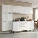 Ver imagem 1 de Cozinha Modulada em Aço 5 Peças 16 Portas 2 Gavetas Florença Itatiaia Branco/Neve