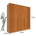 Ver imagem 4 de Guarda Roupa Casal 6 Portas Ripado 4 Gavetas 244cm Nova York com Espelho Yescasa Marrom/Cinamomo
