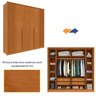 Guarda Roupa Casal 6 Portas Ripado 4 Gavetas 244cm Nova York com Espelho Espresso Móveis - 7