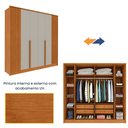 Ver mais imagens de Guarda Roupa Casal 6 Portas Ripado 4 Gavetas 244cm Nova York com Espelho Yescasa Bege/Cinamomo/Off White