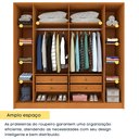 Ver imagem 2 de Guarda Roupa Casal 6 Portas Ripado 4 Gavetas 244cm Nova York com Espelho Yescasa Bege/Cinamomo/Off White
