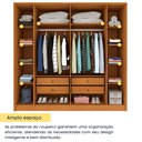 Ver imagem 2 de Guarda Roupa Casal 6 Portas Ripado 4 Gavetas 244cm Nova York com Espelho Espresso Móveis