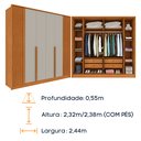 Ver imagem 7 de Guarda Roupa Casal 6 Portas Ripado 4 Gavetas 244cm Nova York com Espelho Yescasa Bege/Cinamomo/Off White
