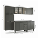 Ver imagem 4 de Cozinha Modulada em Aço 5 Peças 16 Portas (sendo 3 de Vidro) 2 Gavetas Florença Itatiaia